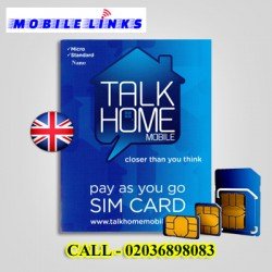 Talk Home Mobile UK Pay As You Go Sim Cards (Standard/Micro/Nano)